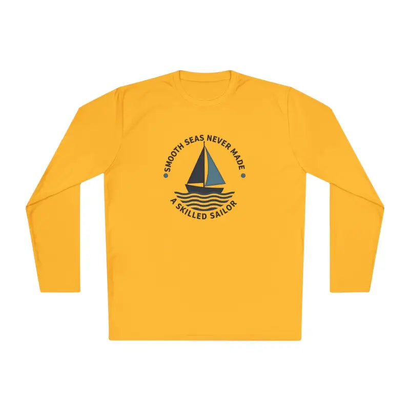 Yellow Long Sleeve Shirt With Sailboat Graphic For Active Lifestyle - Ocean State Styles