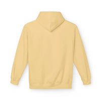 Mustard yellow pullover hoodie with sunset sails sailboat design