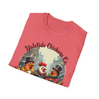 Yuletide Chicken Co T-Shirt with Cartoon Chickens Design - Ocean State Styles