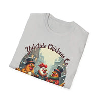 Yuletide Chicken Co T-Shirt with Cartoon Chickens Design - Ocean State Styles