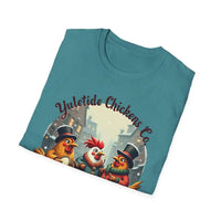 Yuletide Chicken Co T-Shirt with Cartoon Chickens Design - Ocean State Styles