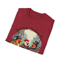 Yuletide Chicken Co T-Shirt with Cartoon Chickens Design - Ocean State Styles
