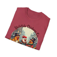 Yuletide Chicken Co T-Shirt with Cartoon Chickens Design - Ocean State Styles