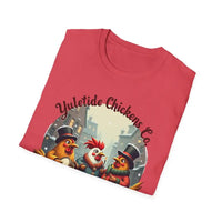 Yuletide Chicken Co T-Shirt with Cartoon Chickens Design - Ocean State Styles