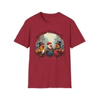 Yuletide Chicken Co T-Shirt with Cartoon Chickens Design - Ocean State Styles