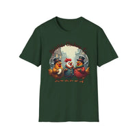 Yuletide Chicken Co T-Shirt with Cartoon Chickens Design - Ocean State Styles