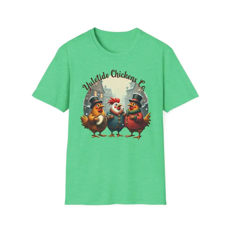 Yuletide Chicken Co T-Shirt with Cartoon Chickens Design - Ocean State Styles