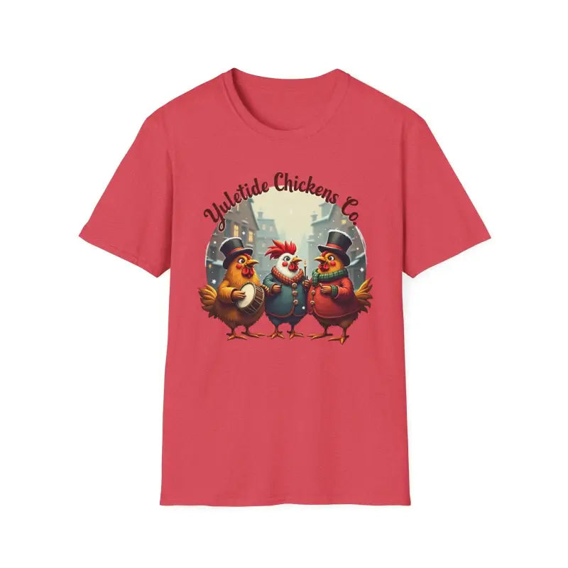 Yuletide Chicken Co T-Shirt with Cartoon Chickens Design - Ocean State Styles