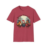 Yuletide Chicken Co T-Shirt with Cartoon Chickens Design - Ocean State Styles