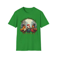 Yuletide Chicken Co T-Shirt with Cartoon Chickens Design - Ocean State Styles
