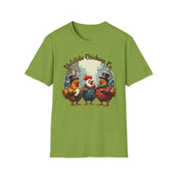 Yuletide Chicken Co T-Shirt with Cartoon Chickens Design - Ocean State Styles